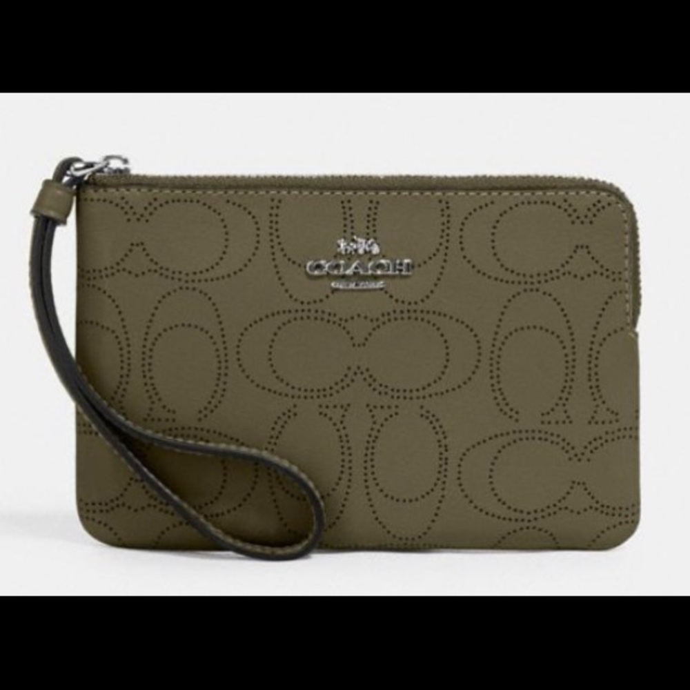 Coach Zip Wristlet in Signature Leather